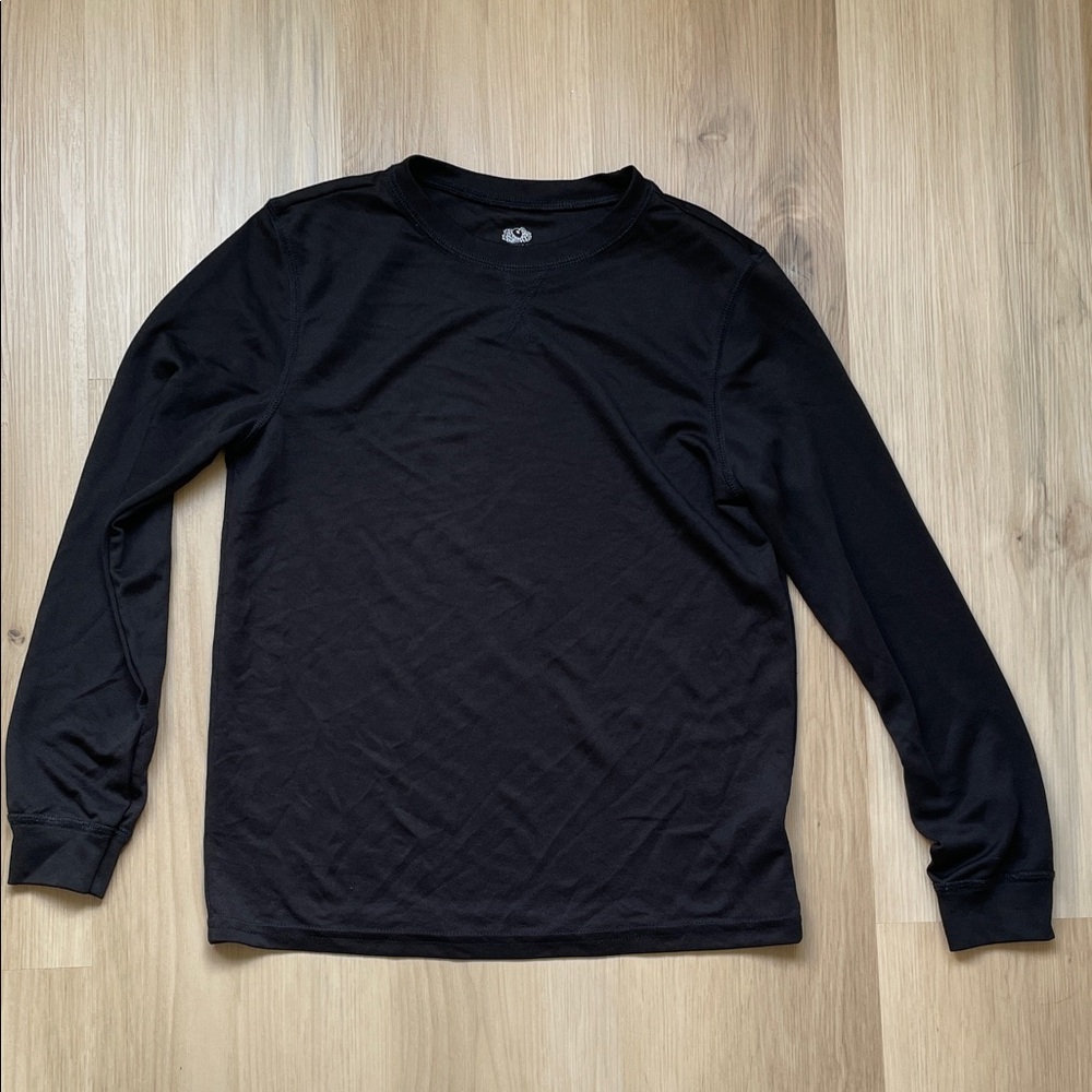 Fruit of the Loom - Youth Black Long Sleeve Tee - Size XL (14/16)